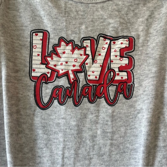 🌼 5/$25 Baby Love Canada Romper 18M Gray Short Sleeve Cotton One Piece Canadian - Picture 3 of 6